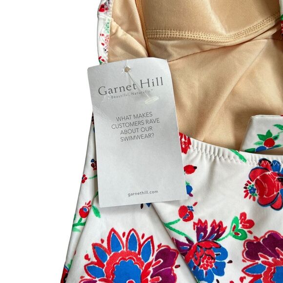 Garnet Hill Signature Lattice One-Piece Swimsuit – Floral – NWT – Size 6 - Picture 8 of 9